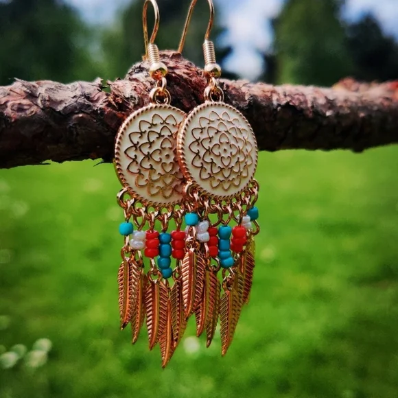 Ethnic boho earrings - Picture 3 of 3